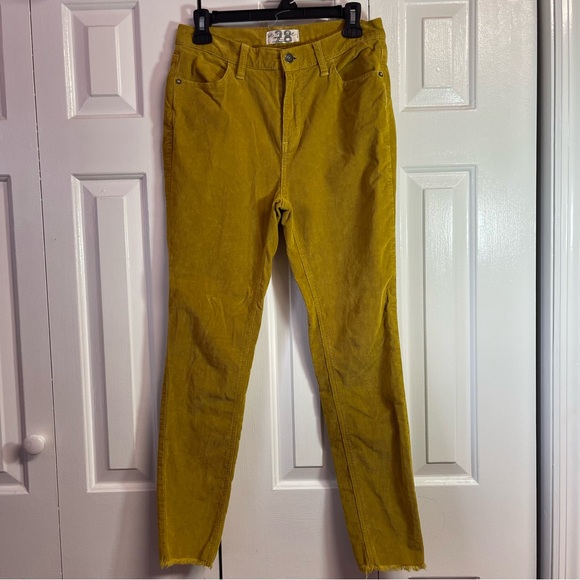 We The Free People Mustard Yellow Corduroy‎ Regular Pants Size 28 A18 - Picture 1 of 5